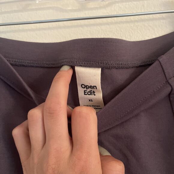 OPEN EDIT Slit Hem Midi Skirt, Soft Charcoal Grey- Size XS, NWT - Picture 5 of 8